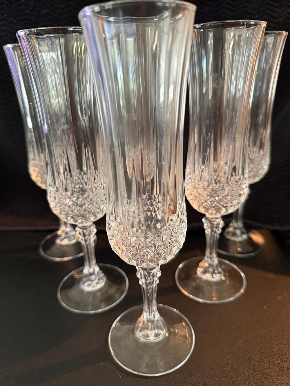 Set Of 6 Vintage Cristal D' Argues
Longchamp Clear Flute 8" Leaded Glasses